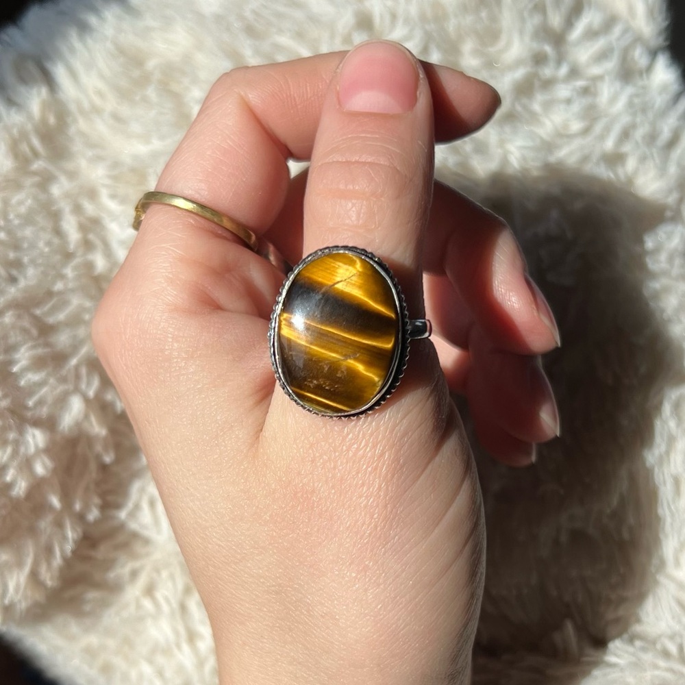 Silver Tiger’s Eye Ring